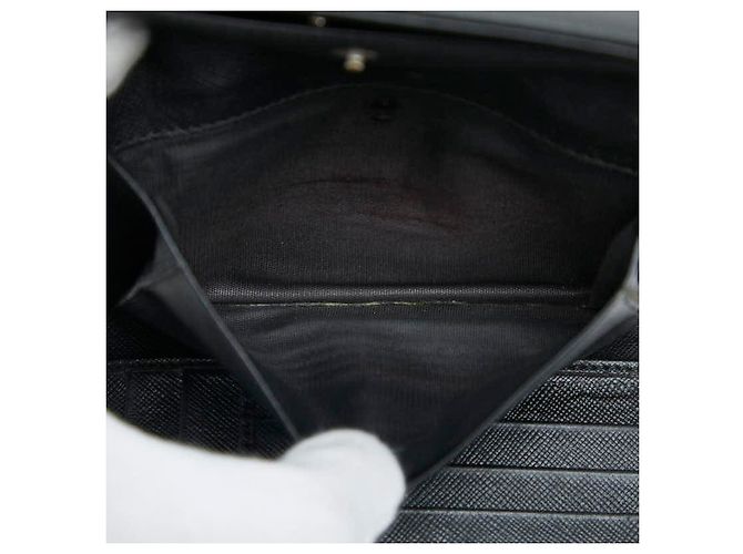 Prada Triangle Logo Trifold Wallet Black - view 8