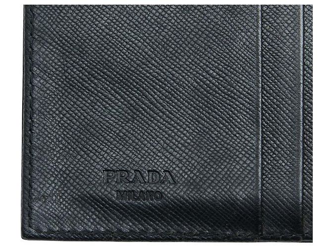 Prada Triangle Logo Trifold Wallet Black - view 9