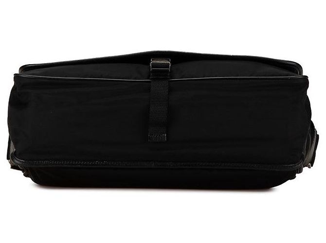 Sac messager Prada avec plaque logo triangle Noir - vue 4