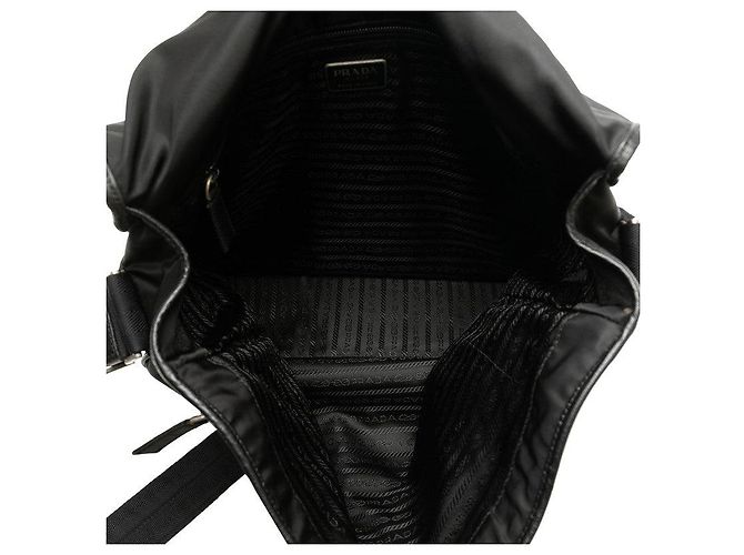 Sac messager Prada avec plaque logo triangle Noir - vue 5