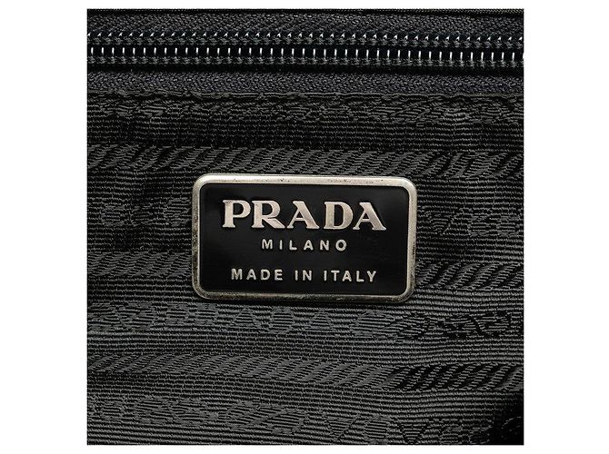 Sac messager Prada avec plaque logo triangle Noir - vue 7