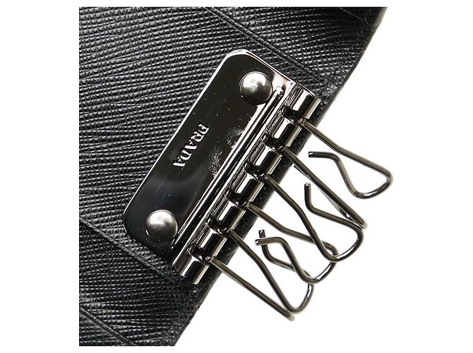 Prada Saffiano Schlüsseletui Schwarz - Ansicht 9