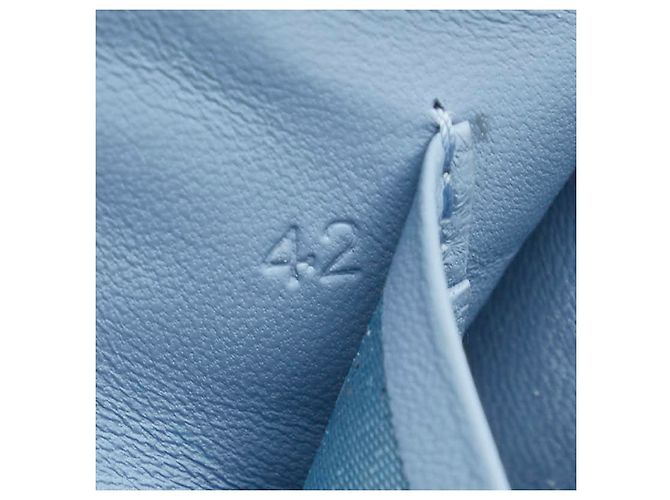 Prada Saffiano Compact Tri-fold Wallet Blue - view 10