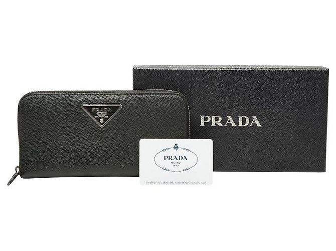 Prada Saffiano Langbrieftasche 1ML506 Schwarz - Ansicht 8