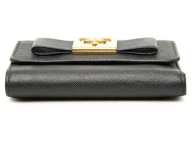 Cartera tri-fold Prada Ribbon Negro - vista 3