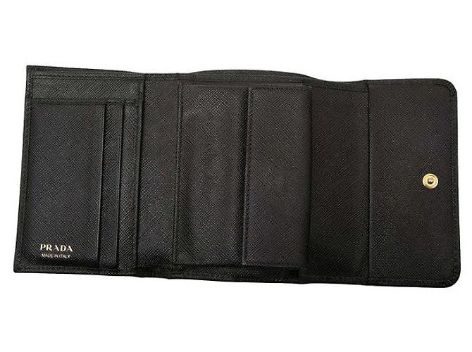Cartera tri-fold Prada Ribbon Negro - vista 4