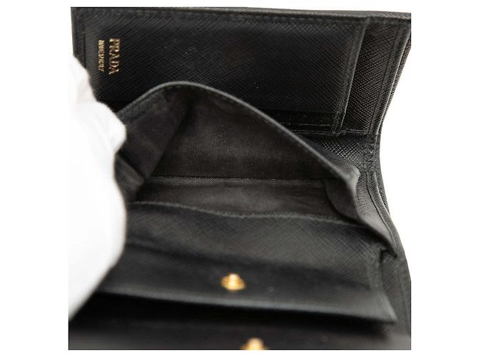 Cartera tri-fold Prada Ribbon Negro - vista 5