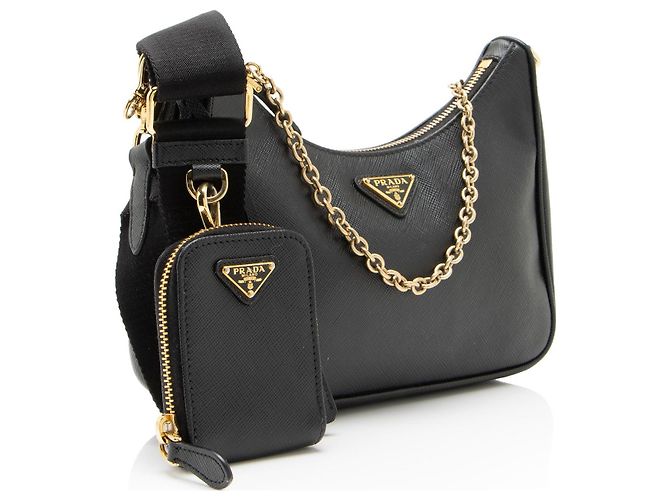 Prada Saffiano Re-Edition 2005 Crossbody Schwarz - Ansicht 2