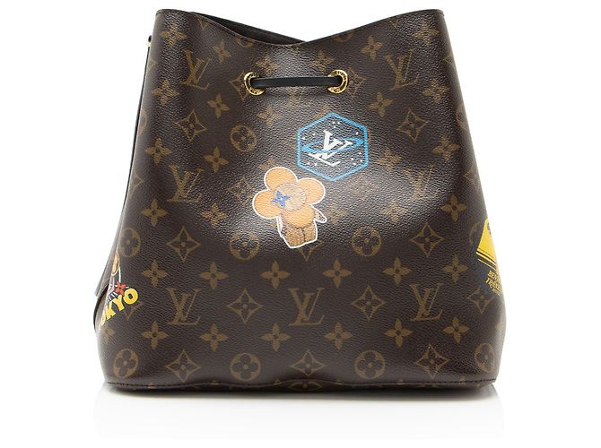 Néonoé Borsa a tracolla Louis Vuitton Limited Edition Monogram Canvas World Tour Neonoe MM Marrone - vista 3