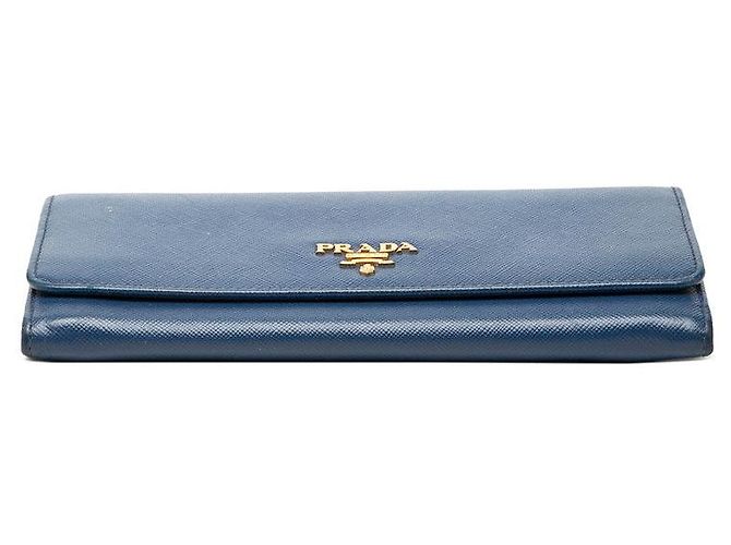 Portafoglio lungo Prada blu - vista 3