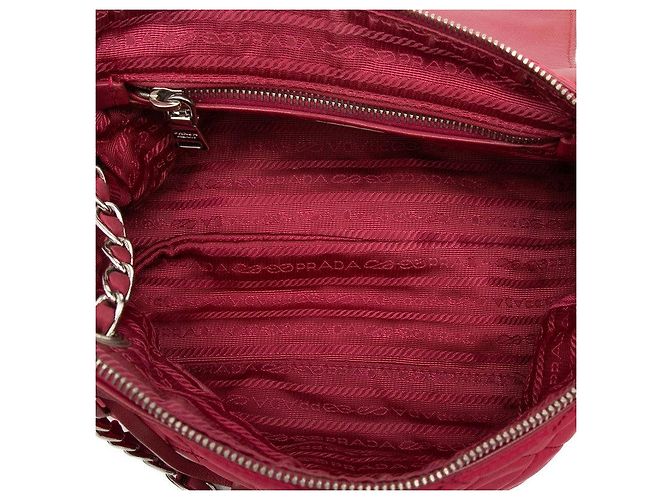 Prada Chain Shoulder Bag Red - view 4