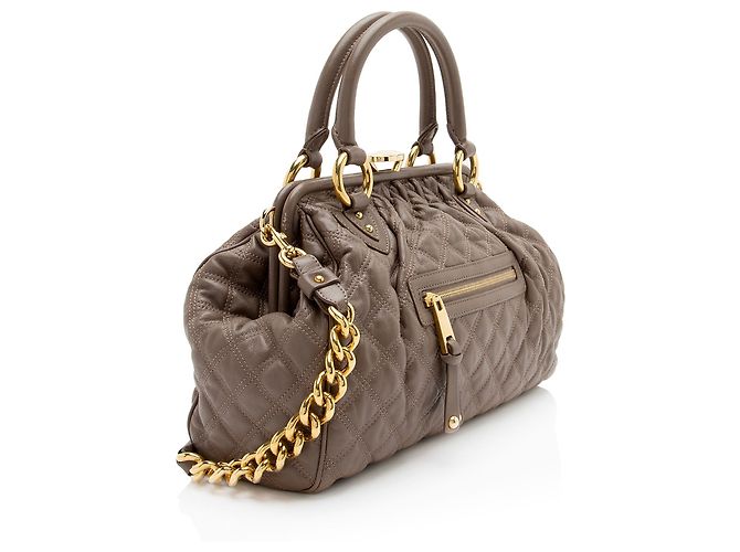 Marc Jacobs Quilted Lambskin Stam Satchel Brown - view 2