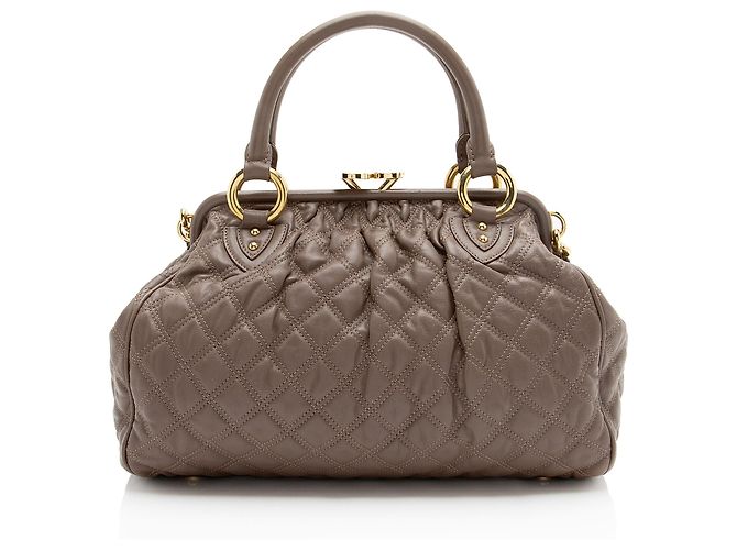 Marc Jacobs Quilted Lambskin Stam Satchel Brown - view 3