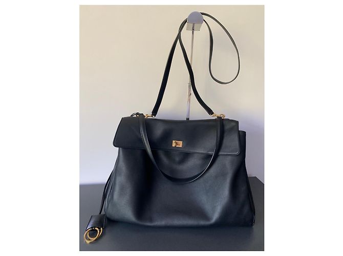 Borsa Balenciaga Rodeo Large in pelle nera Nero - vista 4