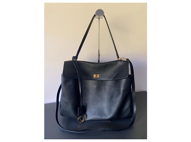 Borsa Balenciaga Rodeo Large in pelle nera Nero - vista 3