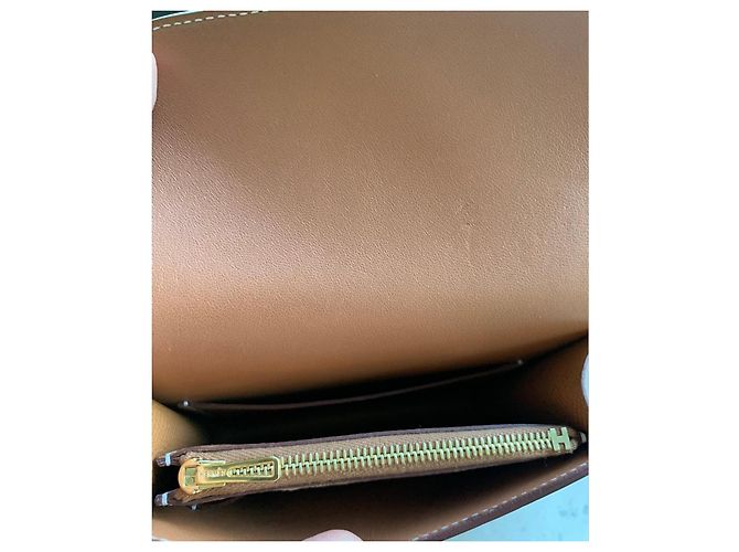 Hermès Constance Slim Wallet in Gold Epsom Brown - view 12