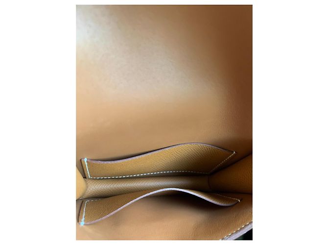 Hermès Constance Slim Wallet in Gold Epsom Brown - view 14