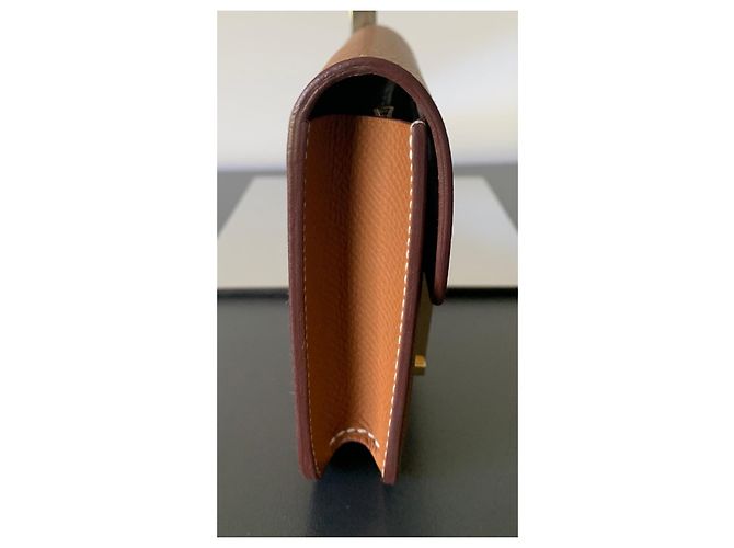 Hermès Constance Slim Wallet in Gold Epsom Brown - view 3