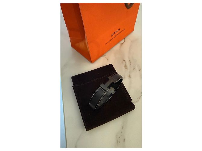 Hermès Bracciale Collier de Chien Metallo Nero - vista 3