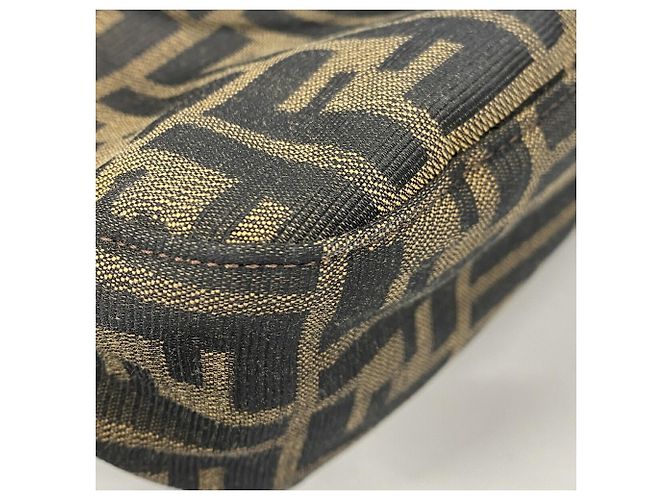 Borsa a tracolla Fendi Zucca in nylon e canvas Marrone - vista 6