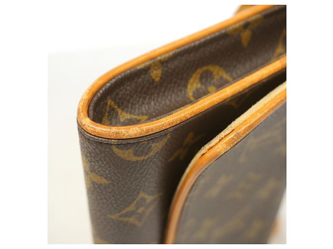 Louis Vuitton Monogram Pochette Twin GM Schultertasche Braun - Ansicht 7