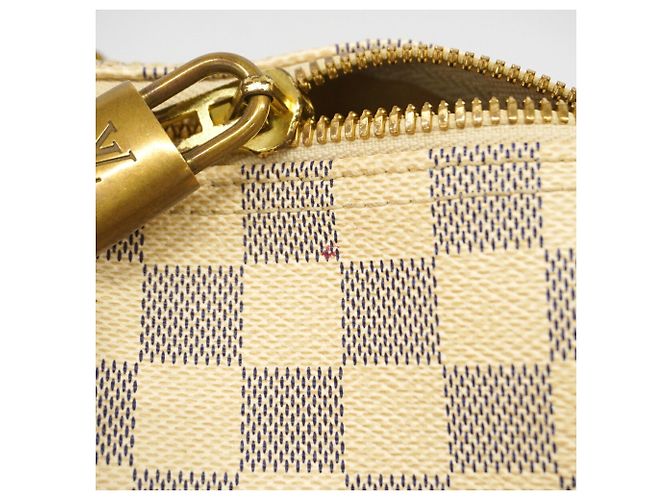 Louis Vuitton Damier Azur Keepall 50 Boston Bag Bianco - vista 10