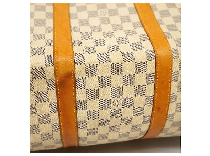 Louis Vuitton Damier Azur Keepall 50 Boston Bag Bianco - vista 9