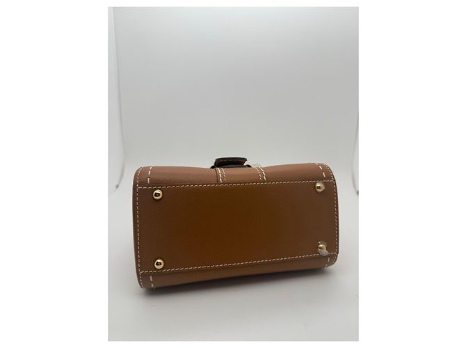 Delvaux Brilliant Mini Crossbody Bag in Caramel Leather Brown - view 3