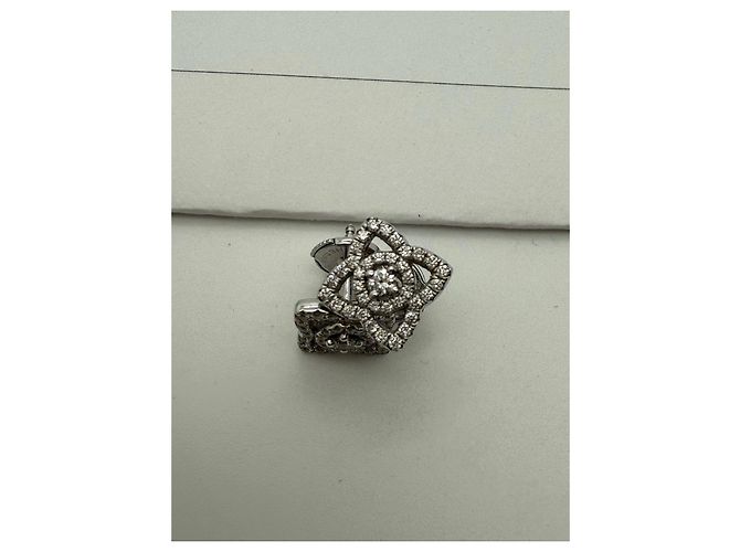 De Beers Pendientes Enchanted Lotus de Diamantes y Oro Blanco Plata - vista 6