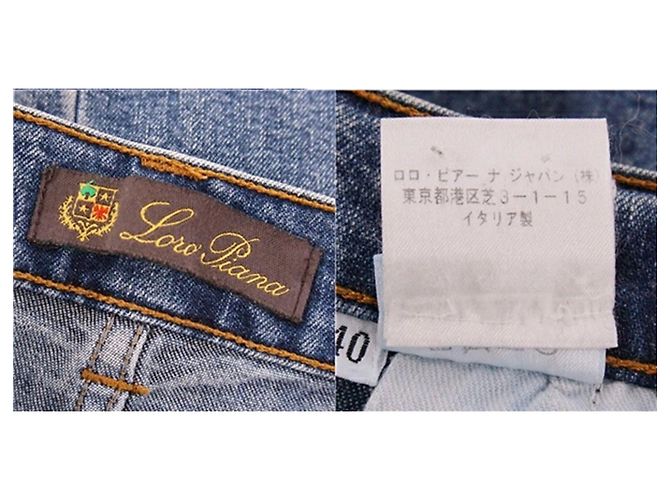 Loro Piana Vaqueros Denim Azul Acampanados - vista 5