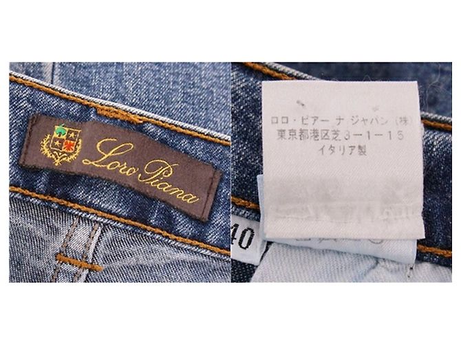 Loro Piana Vaqueros Denim Azul Acampanados - vista 6