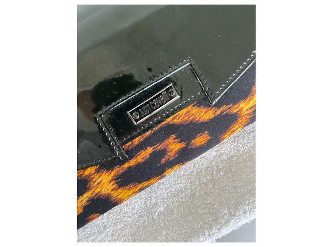 Cartera Just Cavalli cuero charol negro y estampado leopardo Estampado de leopardo - vista 3