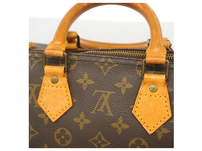 Sac à main Louis Vuitton Monogram Speedy 25 Marron - vue 11