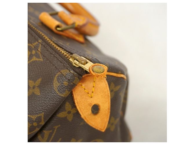 Sac à main Louis Vuitton Monogram Speedy 25 Marron - vue 6