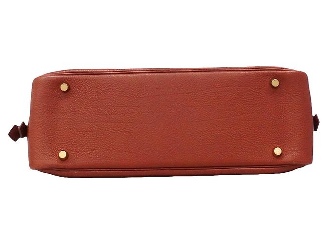 Hermès Bolso Tote Hermes Plume 32 Togo Brick Castaño - vista 3