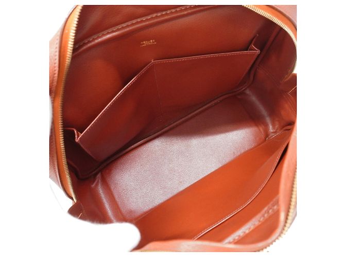 Hermès Bolso Tote Hermes Plume 32 Togo Brick Castaño - vista 4