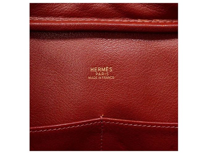 Hermès Bolso Tote Hermes Plume 32 Togo Brick Castaño - vista 5