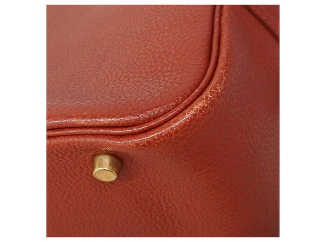 Hermès Bolso Tote Hermes Plume 32 Togo Brick Castaño - vista 6