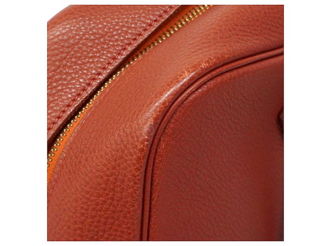 Hermès Bolso Tote Hermes Plume 32 Togo Brick Castaño - vista 7