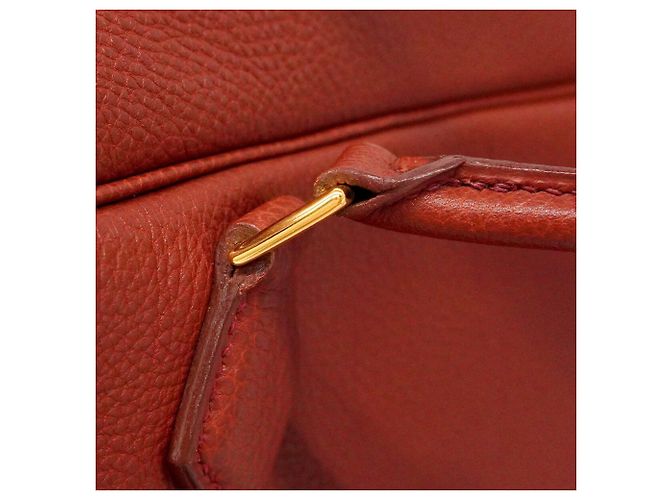 Hermès Bolso Tote Hermes Plume 32 Togo Brick Castaño - vista 9