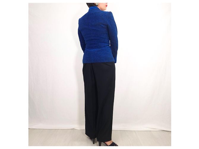 Yves Saint Laurent Giacca Variation Blu Elettrico Nero - vista 11