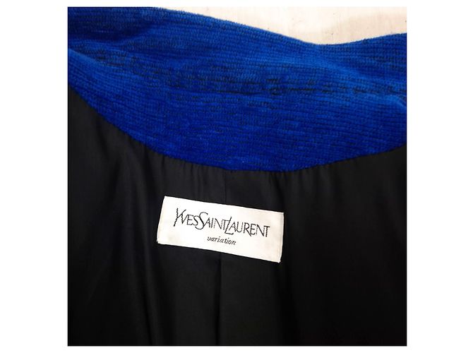 Yves Saint Laurent Giacca Variation Blu Elettrico Nero - vista 12