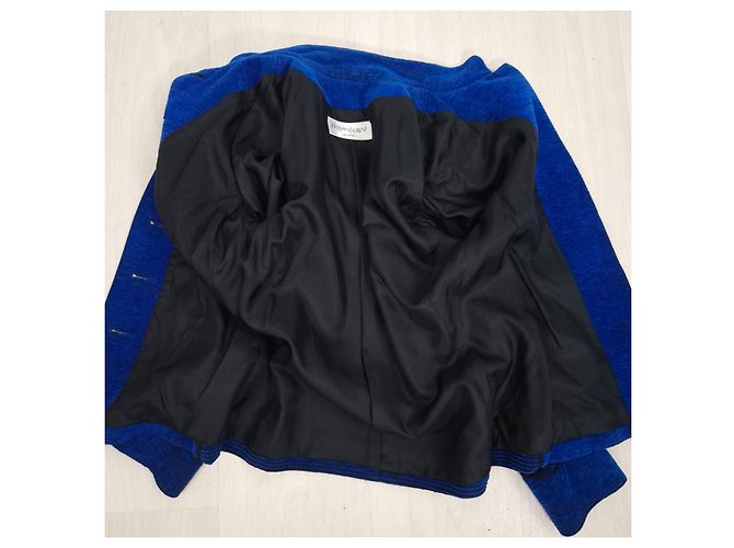 Yves Saint Laurent Giacca Variation Blu Elettrico Nero - vista 15