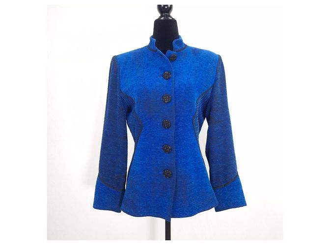 Yves Saint Laurent Giacca Variation Blu Elettrico Nero - vista 2