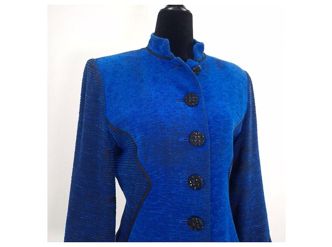 Yves Saint Laurent Giacca Variation Blu Elettrico Nero - vista 3