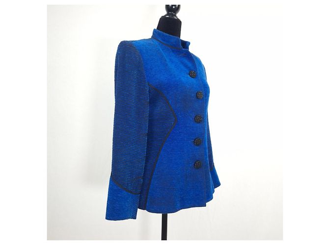 Yves Saint Laurent Giacca Variation Blu Elettrico Nero - vista 4