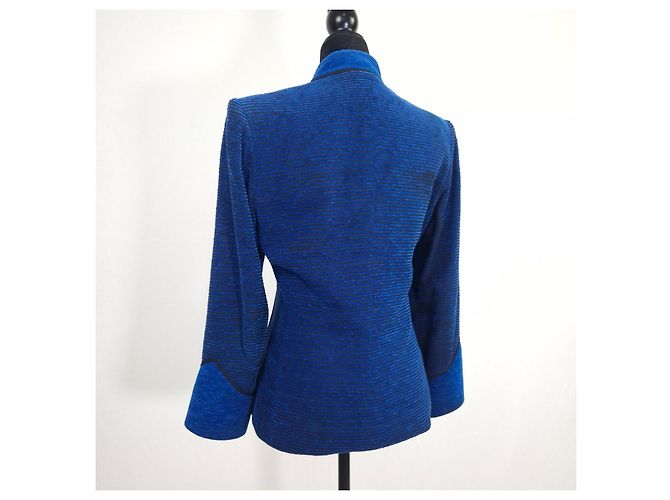 Yves Saint Laurent Giacca Variation Blu Elettrico Nero - vista 5