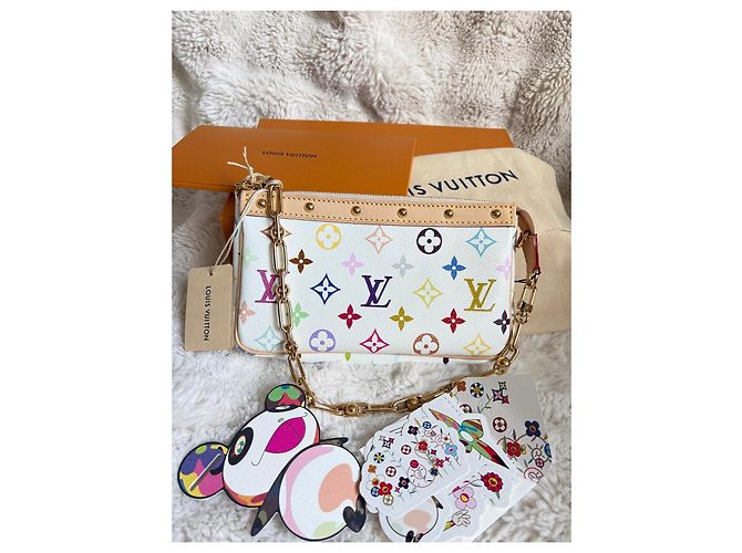 Louis Vuitton x Takashi Murakami Pochette Accessoires Multicolor Bianco Multicolore - vista 16