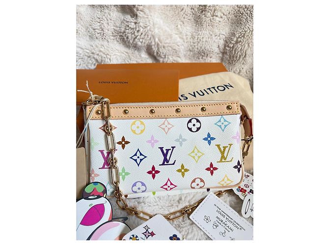Louis Vuitton x Takashi Murakami Pochette Accessoires Multicolor Bianco Multicolore - vista 2