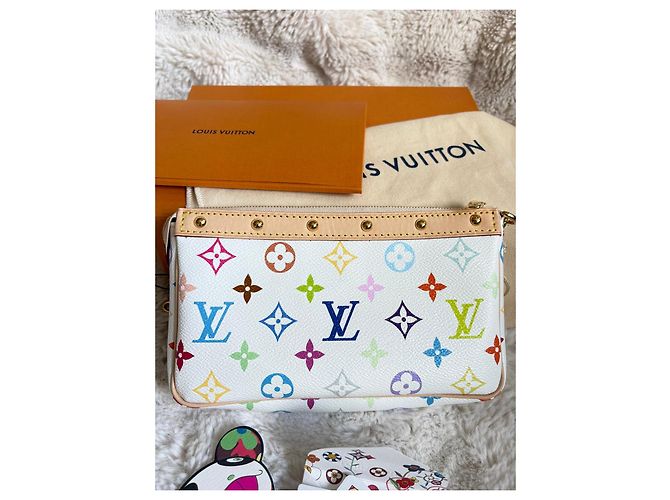 Louis Vuitton x Takashi Murakami Pochette Accessoires Multicolor Bianco Multicolore - vista 3